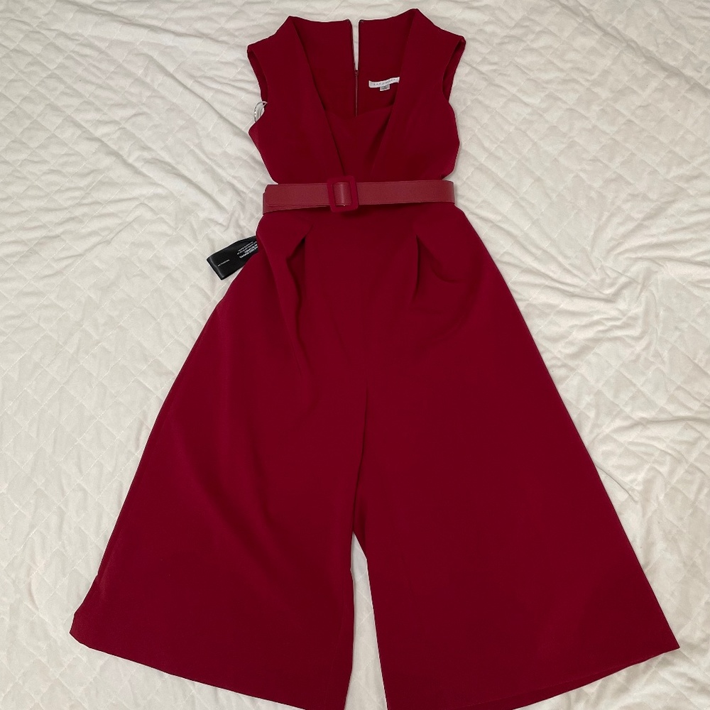 Kay Unger Crimson Jumpsuit